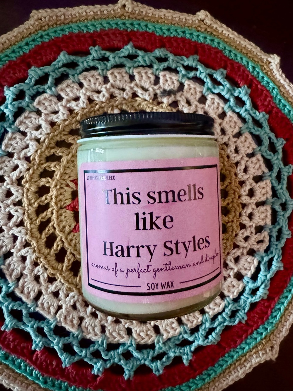 This Smells Like Harry Styles Soy Wax Candle - Pink & Cream